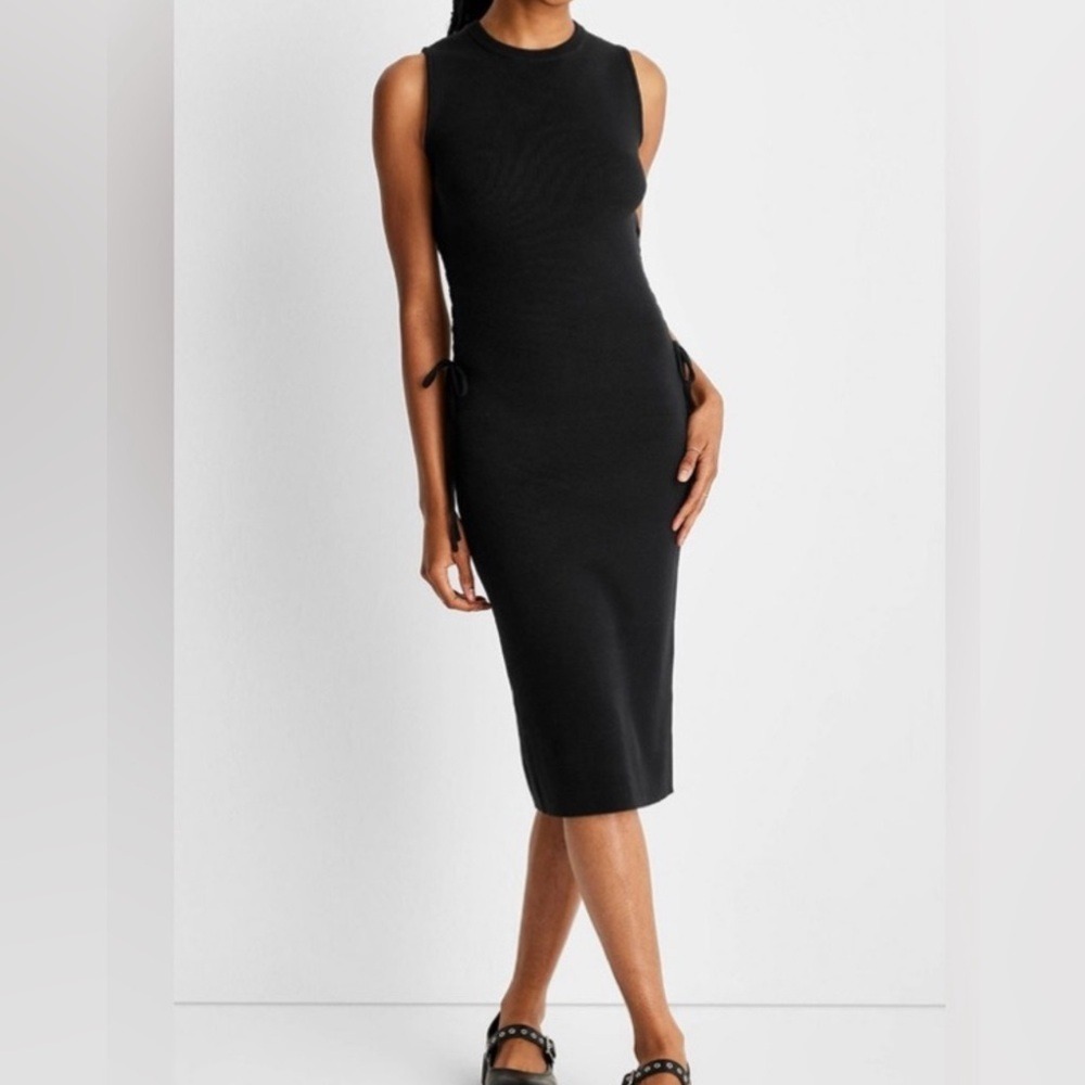 1X Future Collective x Reese Blutstein Black‎ Knit Midi Dress NWT